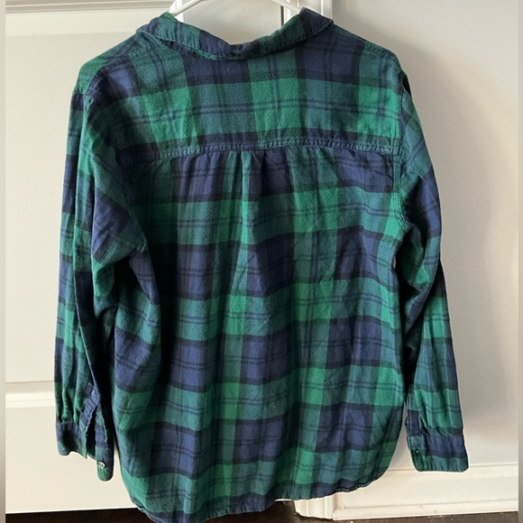 BLUE AND GREEN PLAID FLANNEL SHIRT - Picture 4 of 6